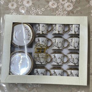 Elegant Gold and White Coffee Set